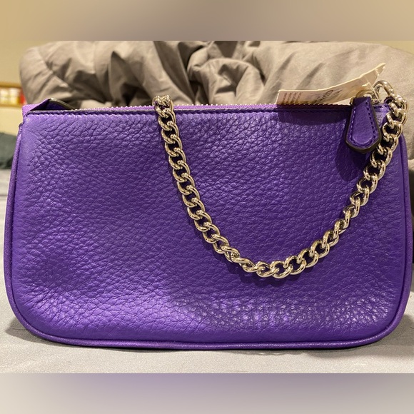 COPY - NWT COACH Leather Wristlet in Purple Iris - Picture 3 of 5